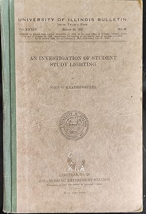 Image du vendeur pour An Investigation of Student Study Lighting Vol. 34 No. 60 (Circular No.28) mis en vente par Shore Books