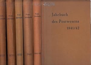 Jahrbuch des Postwesens. Komplette Folge 1937 - 1942. 6 Jahrgänge in 5 Büchern: Jg. 1937 / Jg. 19...