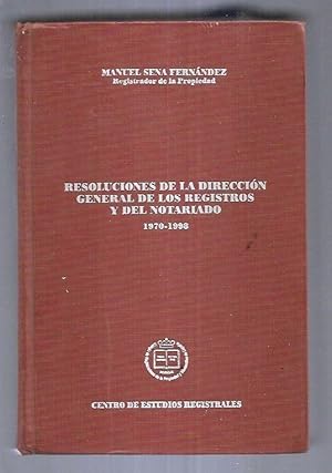 Imagen del vendedor de RESOLUCIONES DE LA DIRECCION GENERAL DE LOS REGISTROS Y DEL NOTARIADO 1970-1998 a la venta por Desvn del Libro / Desvan del Libro, SL