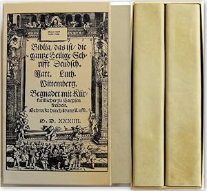 Bild des Verkufers fr Biblia, das ist die gantze Heilige Schrifft deudsch; Band 1 und 2; zum Verkauf von Peter-Sodann-Bibliothek eG