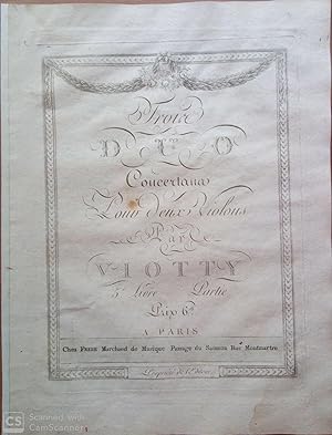 Immagine del venditore per Trois duos concertans pour deux violons. 5e livre. [1re] partie. venduto da Flix ALBA MALZIEU