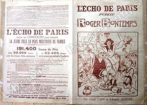 Seller image for L'cho de Paris publie ROGER BONTEMPS. Par Henri Cain et douard Adenis ["Lire la suite dans L'cho de Paris du Jeudi 22 Juin"]. for sale by Jean-Paul TIVILLIER