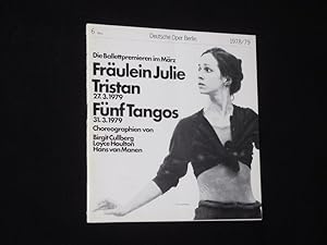 Immagine del venditore per Journal 6, Mrz 1978/79. Programmheft Deutsche Oper Berlin. Ballett LA FILLE MAL GARDEE von Dauberval, Hertel (Musik). Musikal. Ltg.: Michael Heise, Bearb./ Choreografie/ Insz.: Jose Pares, Bhnenbild/ Kostme: Werner Schachteli. Mit Heidrun Schwaarz, Alfonso Pinero, Reda Sheta, Klaus Beelitz, Michael Tietz, Felicitas Binder, Charlotte Butler venduto da Fast alles Theater! Antiquariat fr die darstellenden Knste