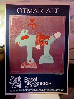 Ausstellungsplakat. 19.  24. Juni Art 5/74 Basel. Mit originaler Signatur, persönlicher Widmung ...