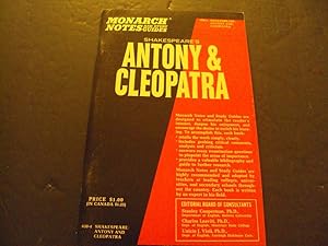 Seller image for Monarch Notes and Study Guide Shakespeare: Anthony and Cleopatra 630-4 for sale by Joseph M Zunno