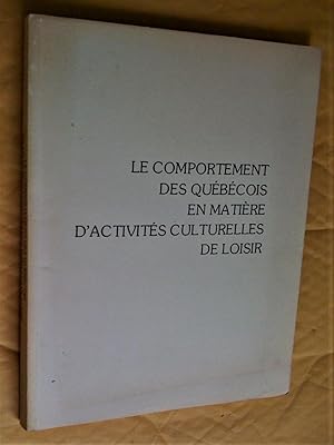 Le comportement des Québécois en matière d'activités culturelles de loisir