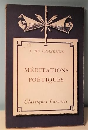 Image du vendeur pour Méditations Poétiques mis en vente par Berthoff Books