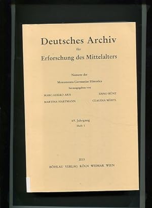 Seller image for Deutsches Archiv fr Erforschung des Mittelalters - 69 Jahrgang Heft 1. Namens der Monumenta Germaniae Historica. for sale by Antiquariat Buchseite