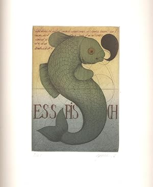 "Essfisch / Fisch und Wind". Mit 1 signierten, numer. Original-Farbradierung von Maurilio Minuzzi...