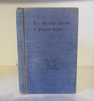 Imagen del vendedor de The Personal Poems of Francis Bacon ( Our Shake-speare ), the Son of Queen Elizabeth a la venta por BRIMSTONES