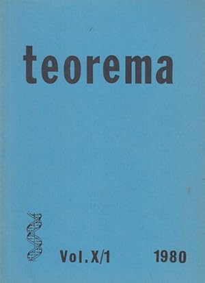 Seller image for TEOREMA. REVISTA INTERNACIONAL DE FILOSOFIA . VOL. X/1 for sale by Librera Vobiscum