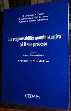 Bild des Verkufers fr LA RESPONSABILITA AMMINISTRATIVA ED IL SUO PROCESSO. APPENDICE NORMATIVA zum Verkauf von Fbula Libros (Librera Jimnez-Bravo)