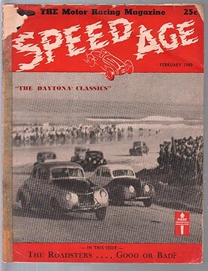 Speed Age 2/1949-Daytona Beach modifieds-crach & action pix-70+ years old-G