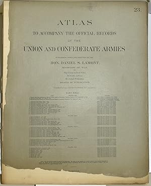 Seller image for [PART 23] ATLAS TO ACCOMPANY THE OFFICIAL RECORDS OF THE UNION AND CONFEDERATE ARMIES. PLATE CXI ARMY OF NORTHERN VIRGINIA ETC. PLATE CXII BRIDGEPORT ETC. PLATE CXIII DEFENSES OF CHATTANOOGA. PLATE CXIV DEFENSES OF NASHVILLE ETC. PLATE CXV JOHNSONVILLE ETC. for sale by BLACK SWAN BOOKS, INC., ABAA, ILAB