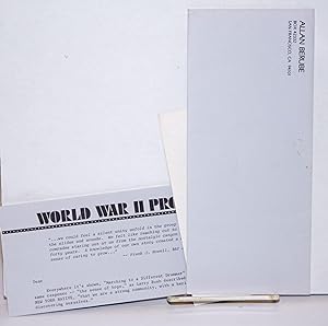 Image du vendeur pour World War II Project [letter] mis en vente par Bolerium Books Inc.