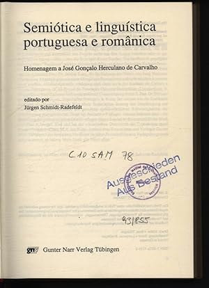 Bild des Verkufers fr Semitica e lingustica portuguesa e romnica Homenagem a Jos Gonalo Herculano de Carvalho, zum Verkauf von Antiquariat Bookfarm