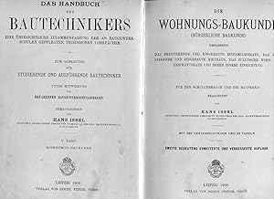 Bild des Verkufers fr Die Wohnungs-Baukunde (brgerliche Baukunde), umfassend: das freihstehende und eingebaute Einfamilienhaus, das freihstehende und eingebaute Miethaus, das stdtische Wohn- und Geschftshaus und deren innere Einrichtung. Fr den Schulgebrauch und die Baupraxis (Das Handbuch des Bautechnikers 5). 2., bed. erw. u. verb. Auflage. zum Verkauf von Antiquariat & Buchhandlung Rose