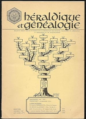 Revue Héraldique et généalogie N°3 mai-juin 1980. (Le sommaire est en photo 2)