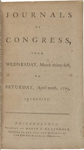 [COMPLETE SET OF THE MONTHLY AND WEEKLY ISSUES OF THE JOURNALS OF CONGRESS FOR THE YEAR 1779]