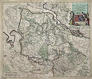 Kupferstich- Karte, b. C. Danckerts, "Ducatus Bremae & Ferdae Maximaeque partis Fluminis Visurgis...