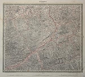 Lithografie- Karte, n. Woerl b. Herder, "Innsbruck".