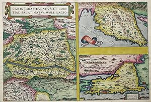 Kupferstich- Karte, n. Wolfgang Lazius aus Ortelius, "Carinthiae dvcatvs, et Goritiae palatinatvs...
