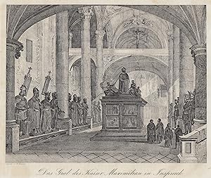 Seller image for Teilansicht, Hofkirche, "Das Grab des Kaisers Maximilian in Inspruck". for sale by Antiquariat Clemens Paulusch GmbH