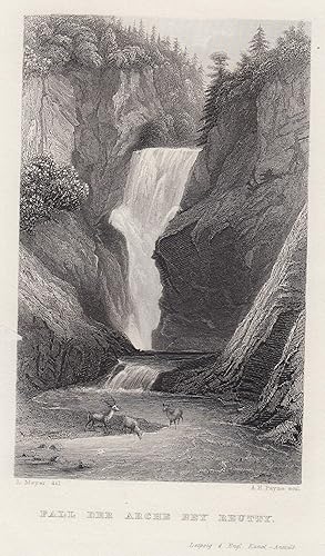 Seller image for Ansicht des Wasserfalls, "Fall der Arche". for sale by Antiquariat Clemens Paulusch GmbH