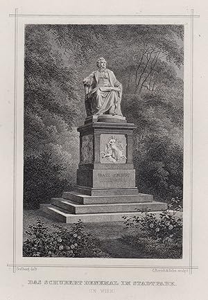 Bild des Verkufers fr Teilansicht, Denkmal, "Das Schubert Denkmal im Stadtpark". zum Verkauf von Antiquariat Clemens Paulusch GmbH