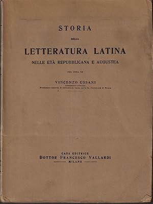 Storia della letteratura latina nelle eta' repubblicana e augustea