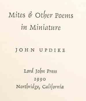 Mites and Other Poems in Miniature. Signed limited edition. New condition.