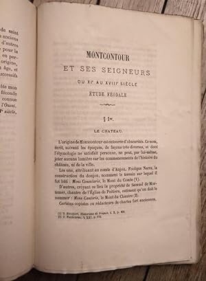 MONTCONTOUR et ses Seigneurs du XI° au XVIII° siècle