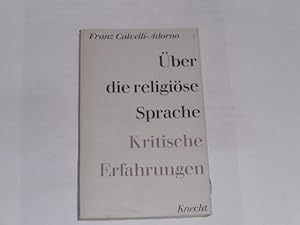 Seller image for ber die religise Sprache. Kritische Erfahrungen for sale by Der-Philo-soph