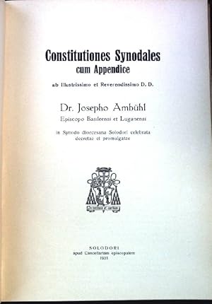 Seller image for Constitutiones Synodales cum Appendice. for sale by books4less (Versandantiquariat Petra Gros GmbH & Co. KG)