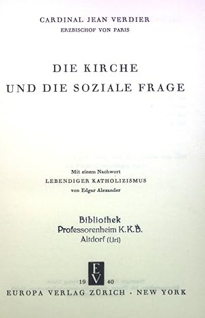 Seller image for Die Kirche und die soziale Frage. for sale by books4less (Versandantiquariat Petra Gros GmbH & Co. KG)