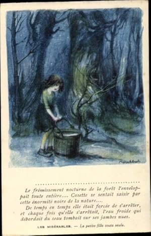 Image du vendeur pour Knstler Ansichtskarte / Postkarte Poulbot, Francisque, Les Miserables, Mdchen mit Wassereimer im Wald mis en vente par akpool GmbH