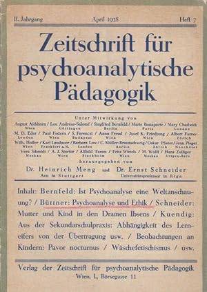 Seller image for Heft 7. April 1928. Zeitschrift fr psychoanalytische Pdagogik. II. Jahrgang. for sale by Fundus-Online GbR Borkert Schwarz Zerfa