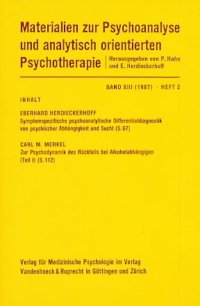 Seller image for Band XIII (1987). Heft 2. Materialien zur Psychoanalyse und analytisch orientierten Psychotherapie. for sale by Fundus-Online GbR Borkert Schwarz Zerfa