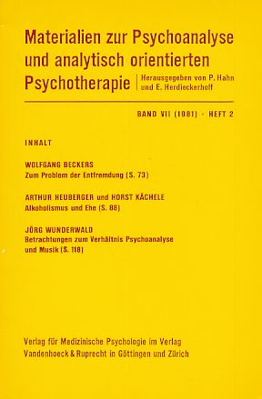 Seller image for Band VII (1981). Heft 2. Materialien zur Psychoanalyse und analytisch orientierten Psychotherapie. for sale by Fundus-Online GbR Borkert Schwarz Zerfa