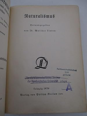 Seller image for Naturalismus. (= Deutsche Literatur. Vom Naturalismus zur neuen Volksdichtung) for sale by Antiquariat Bookfarm