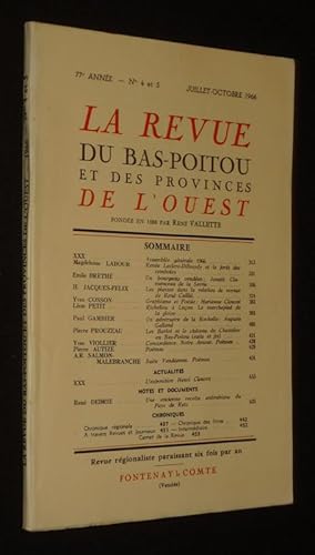 Bild des Verkufers fr La Revue du Bas-Poitou et des provinces de l'Ouest (77e anne - n4 et 5, juillet-octobre 1966) zum Verkauf von Abraxas-libris