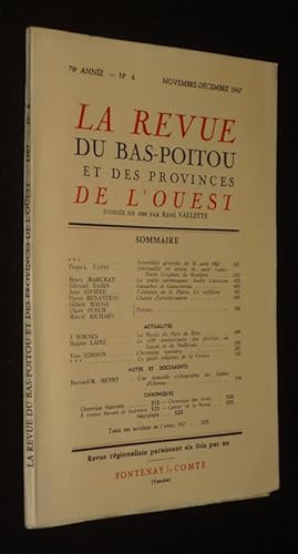 Bild des Verkufers fr La Revue du Bas-Poitou et des provinces de l'Ouest (78e anne - n6, novembre-dcembre 1967) zum Verkauf von Abraxas-libris