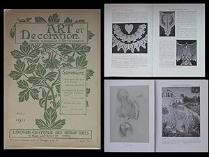 ART ET DECORATION - MAI 1911 - ART FEMME, BRODERIE, DENTELLE, PEINTURE SALON