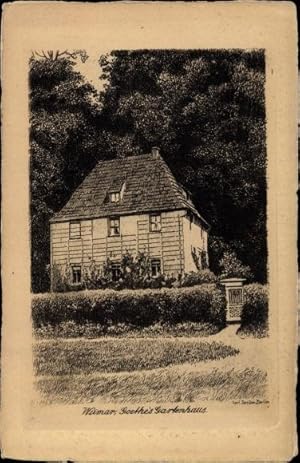 Bild des Verkufers fr Knstler Ansichtskarte / Postkarte Jander, Carl Weimar in Thringen, Goethes Gartenhaus zum Verkauf von akpool GmbH