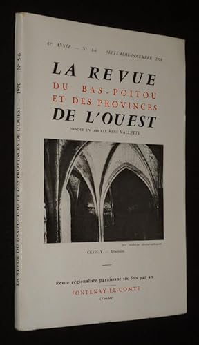 Bild des Verkufers fr La Revue du Bas-Poitou et des provinces de l'Ouest (81e anne - n5-6, septembre-dcembre 1970) zum Verkauf von Abraxas-libris