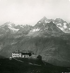 Switzerland Dent Blanche Gabelhorn Wellenkuppe Riffelberg Stereoview Photo 1900