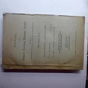 The Journal of the Bombay Natural History Society, Vol XXXIII No 4 1929