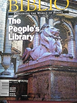 Seller image for Biblio: The Magazine for Collectors of Books, Manuscripts, and Ephemera; April 1999 Vol 4 Number 4 for sale by hcmBOOKS