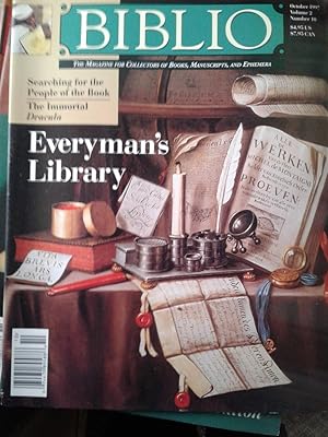 Seller image for Biblio: The Magazine for Collectors of Books, Manuscripts, and Ephemera; Oct 1997 Vol 2 Number 10 for sale by hcmBOOKS