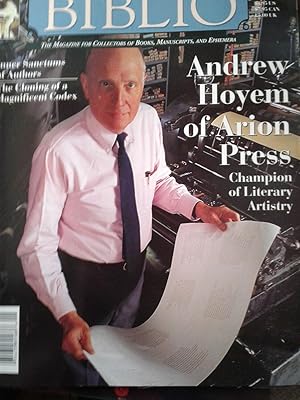 Imagen del vendedor de Biblio: The Magazine for Collectors of Books, Manuscripts, and Ephemera; Sept 1997 Vol 2 Number 9 a la venta por hcmBOOKS